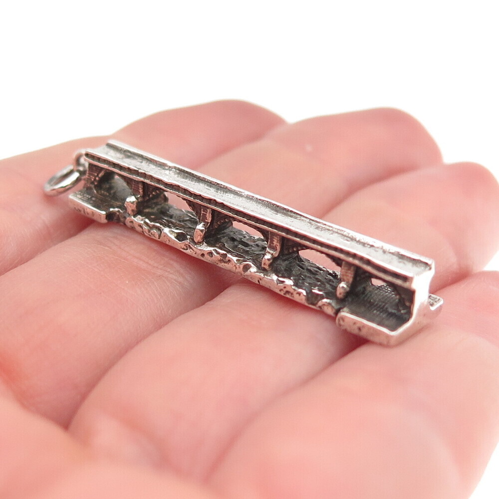 925 Sterling Silver Vintage London Bridge Lake Havasu City 3D Charm Pendant